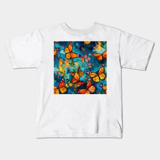 Monarch Butterflies Watercolor 9 Kids T-Shirt